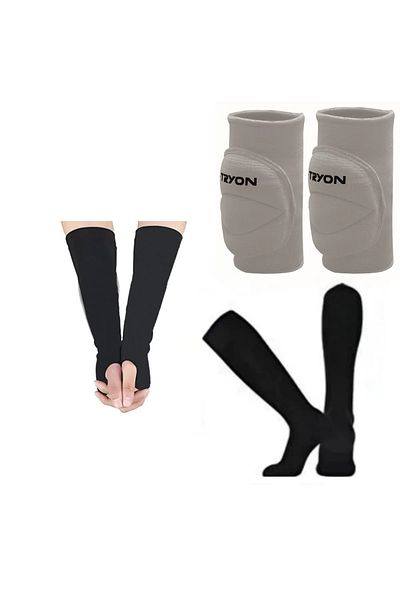 CeyDef VOLLEYBALL SET 1 PAIR OF KNEE PADS + 1 PAIR OF HANDS + 1 PAIR OF SOCKS