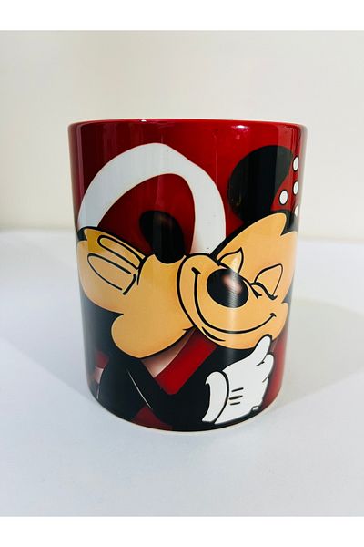 Cuppy Box كوب ميكي وميني لاف باللون الأحمر مع قلب