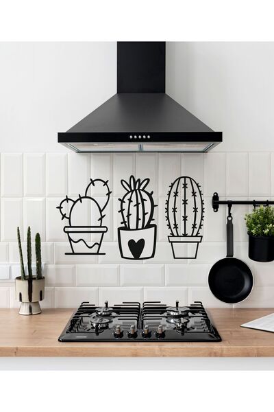 Dekor Treni DEKOR TRENİ 3'lü Kaktüs Mutfak Dekor Süs Seti