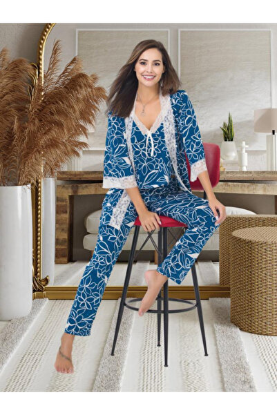 Lumenia Kadın 3lü Dantelli Pijama Takımı
