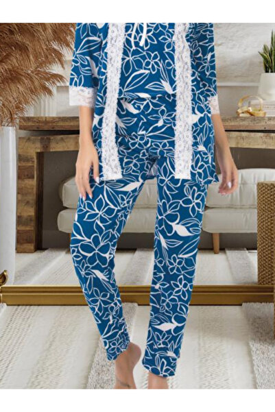 Lumenia Kadın 3lü Dantelli Pijama Takımı