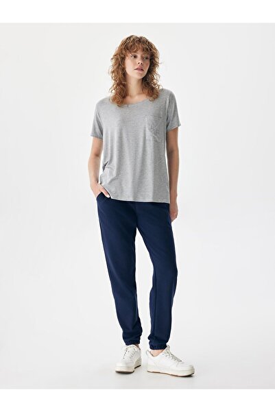 Ltb Tricou gri brodat cu buzunare si logo