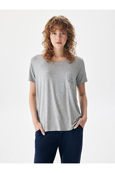 Ltb Tricou gri brodat cu buzunare si logo