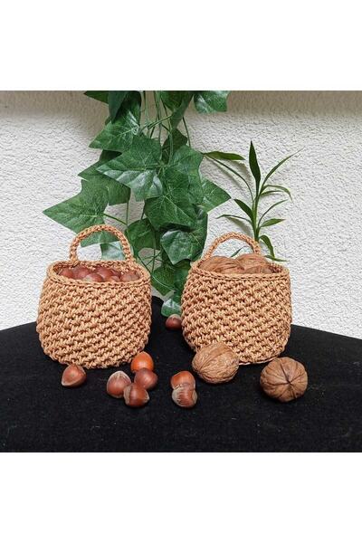 Süs Dükkanı Ψάθινο καλάθι διακοσμητικό σχέδιο για γλάστρες, χειροποίητο μοντέ...