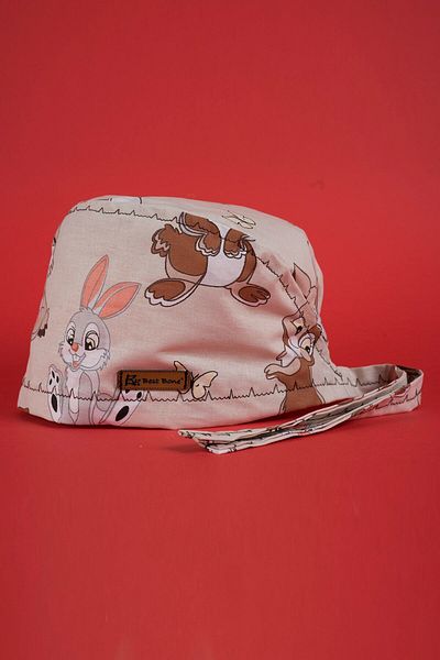 Best Bone Cute Rabbits Patterned Surgical Bonnet
