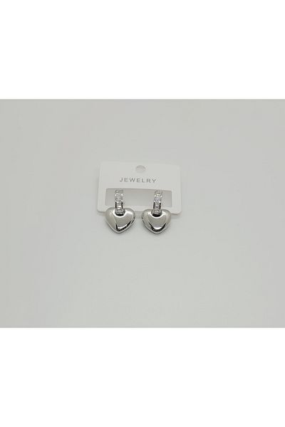 ozgurca aksesuar Heart steel earrings, Two sides can be used as models