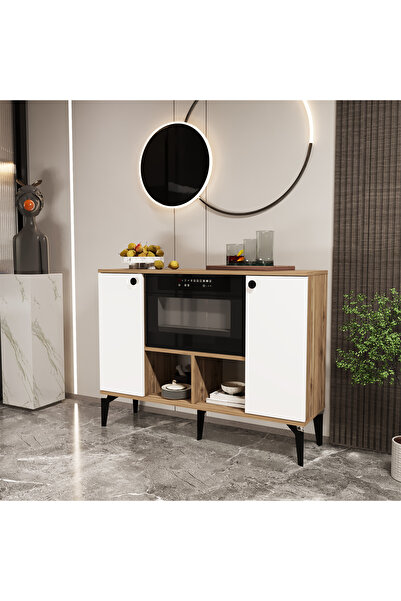 Kalender Dekor Delmar 120 Çok Amaçlı Dolap, Modern Konsol, Mutfak Dolabı, Kit...