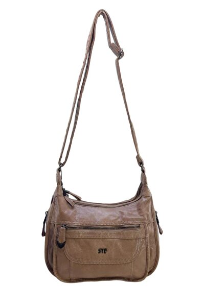 Baginn Y.S.Δερμάτινο χιαστί λουράκι Γυναικεία τσάντα Messenger με πολλές τσέπ...