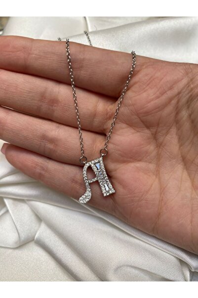 Accessories Gümüş Renk Harfli Kolye A Harfi