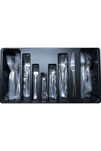 Kardelen Zümrüt 77 Piece Spoon Fork Knife Set for 12 Persons, (with service)