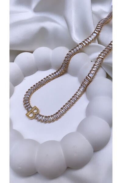 Accessories قلادة ذهبية اللون مع حرف Waterway Steel حرف B