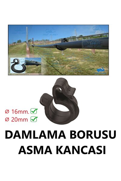 MGF PLAST Mgf 16mm&20mm.x 1000 Adet Boru Asma Kancası Aparatı Damla Sulama Ho...