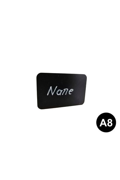 Şeffaf Etiket 10 Pieces Erasable Chalkboard Sticker 10 Pieces A8 PVC Black Label Set with Oval Corner