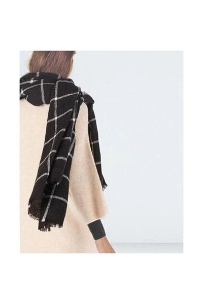 Wearflawless Καρό χοντρό φουλάρι με μοτίβο γραμμής