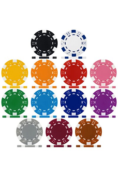 DERYA Poker Oyun Fişleri -12'şer gr Lık-renkli (25'Lİ PAKET)
