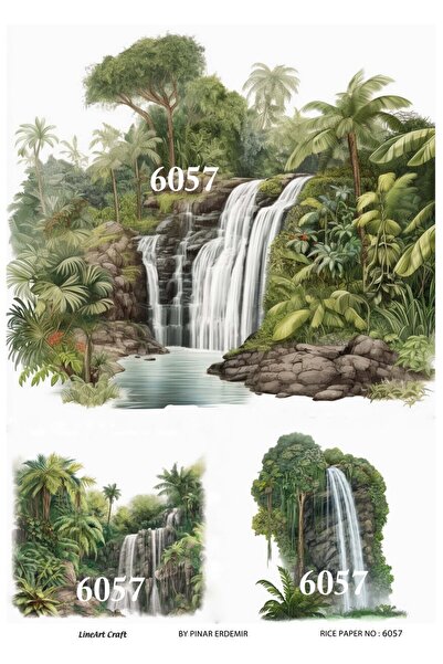 LİNEART 6057 نموذج ديكوباج من النحاس الطبيعي بنمط الشلال والمناظر الطبيعية - ...