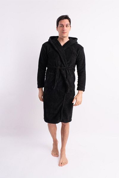 Sweets Collection Μαύρη φόρεμα Unisex με μακριά κουκούλα Welsoft Plush