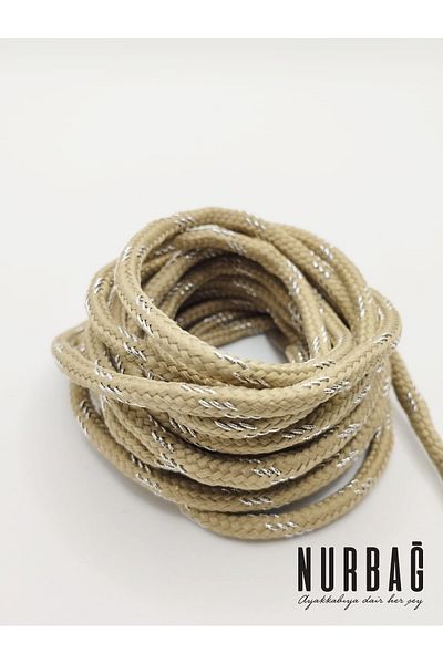 NURBAĞ DOKUMA Boots-cat Beige Silver Patterned Laces 1 Pair 150 Cm Bs66