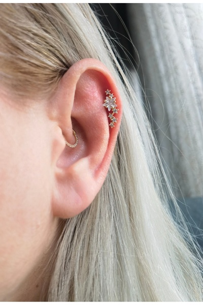 Bylin Cerrahi Çelik Yıldız Seli Piercing Küpesi- Bar Uzunluğu 6 mm-kalınlığı ...