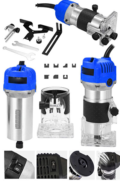 MOONSHOP Japan Pro Seri 1800 Watt 6 Kademe Devir Ayarli Formika Traşlama Frez...