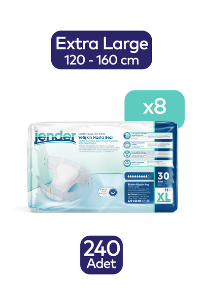 JENDER Emici Bel Bantlı Yetişkin Hasta Bezi Xlarge 240 Adet