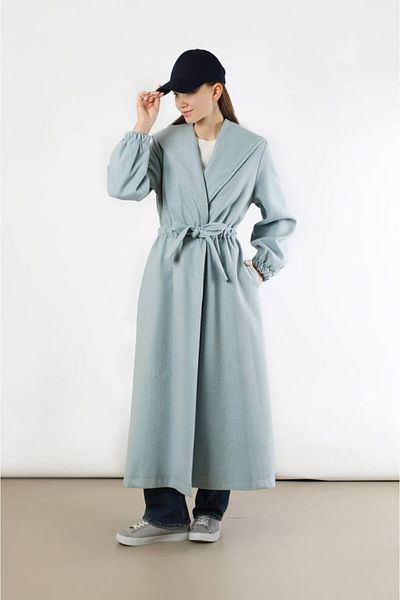 ZÜLAYS Maria Long Stamp Coat Baby Blue