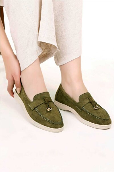 Eray Women's Comfortable Lightweight Soft Suede Tassel Loafer Ballerina Shoes