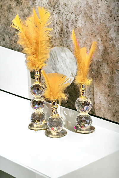 liveisthome Dekoratif Kristal Taşlı 3'lü Tüy