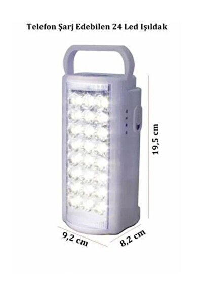 Harbass Usb Şarj Çıkışlı Super 24 Led 80 Saat Akülü Şarjlı Işıldak fujita24le...