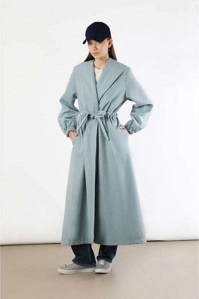 ZÜLAYS Maria Long Stamp Coat Baby Blue