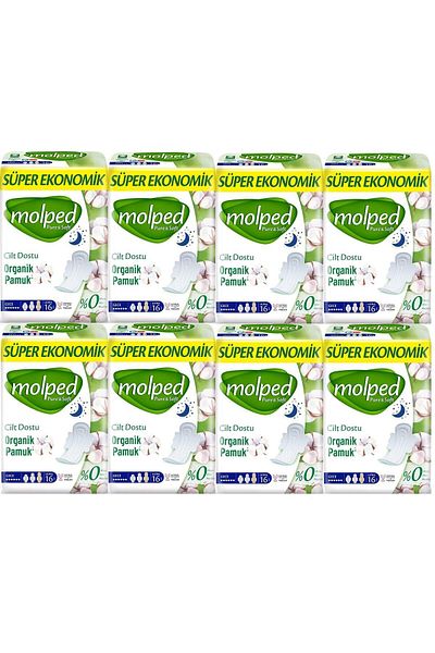 Molped Pure&soft Hygienic Pad Super Economical Night 16 Pieces 8 Pieces