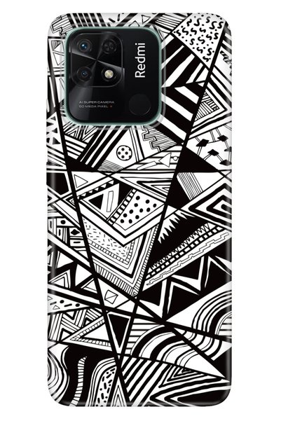 senada Xiaomi Redmi 10C Compatible Case Patterned Printed Silicone Black/White