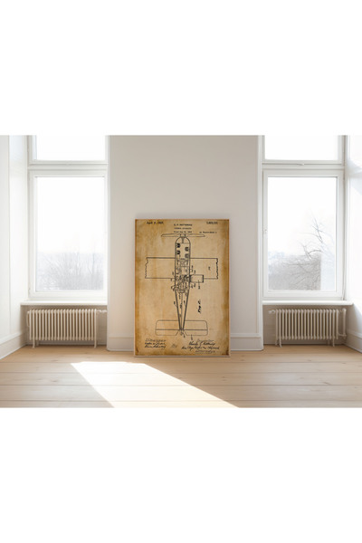 Pegziz Διακοσμητική καλλιτεχνική αφίσα πατέντα αεροσκάφους 60x90cm.