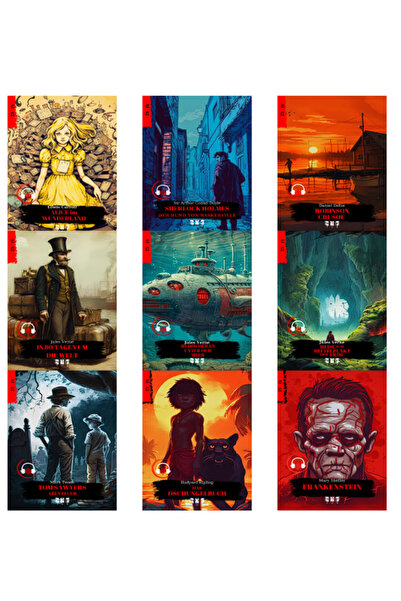 TGR PUBLICATIONS Almanca Hikaye Seti 9'lu (A1-A2) - QR Kod ile Dinlemeli Alış...