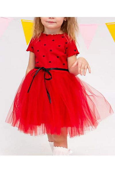 nc gift Rochie tutu prințesă cu inimă flexibilă din tul pufos din lycra imprimată