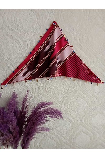 LABELLA COLLECTİON KIDS TRIANGLE BANDANA MONK FABRIC LIRA WITH EVIL EYE BEADS