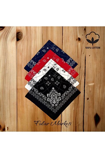 BANDANA MARKETİ Unisex 4 Pieces Ethnic Pattern Bandana