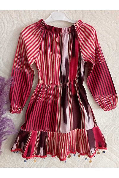 LABELLA COLLECTİON 23 أبريل فستان أطفال طويل من قماش كيشان ليروي