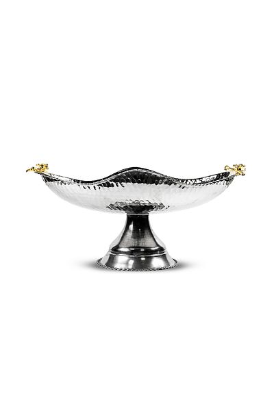 ANTEPSEPETİ Silver Plated Footed Copper Gondola 27cm