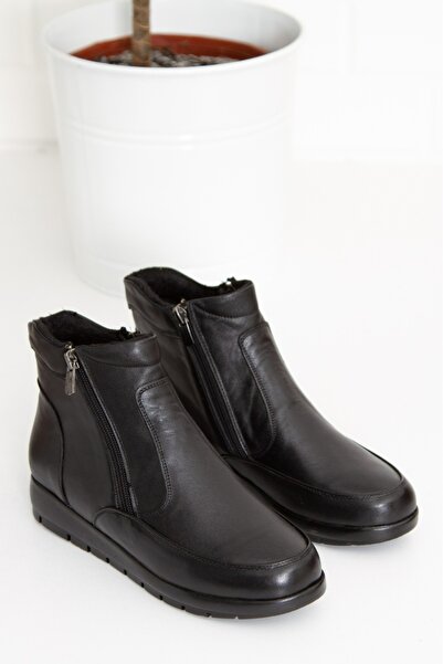 AYAKKABİSEPETİ Hakiki Deri Kadın Anne Botu Içi Tay Tüyü