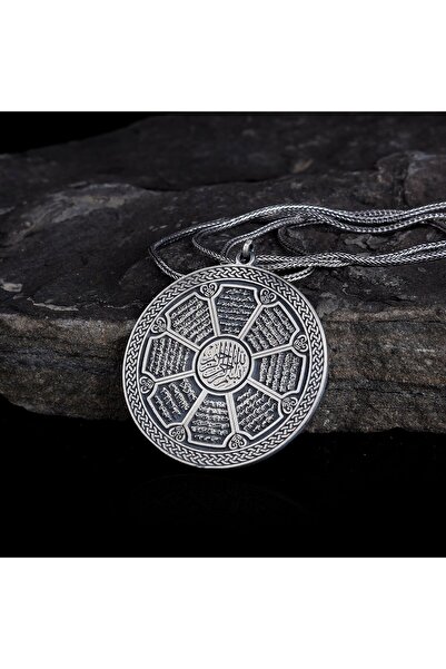 Tesbihsepetim 925 AYAR GÜMÜŞ KORUMA DUALARI YAZILI MODEL KOLYE