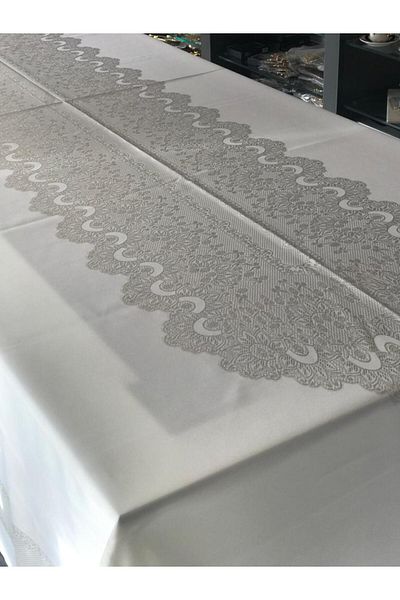 Santara Avangard Silky Large Size Κρεμ Χρώμα Αδιάβροχο Τραπεζομάντιλο 160 Χ 260 εκ.