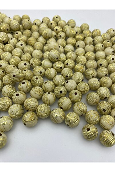 Hedef Bijuteri خرزة كريمية ذهبية مذهبة 15 مم، صناعة المجوهرات، خرزة حقيبة (10...