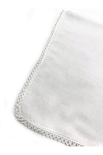 nazipek %100 Pamuklu Büyük Boy Oyalı Namazlık Tülbent Yüksek Kalite 110x110cm Eşarp Başörtüsü Yazma