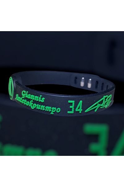 PurpleJam Giannis Antetokounmpo Black Adjustable Basketball Bracelet