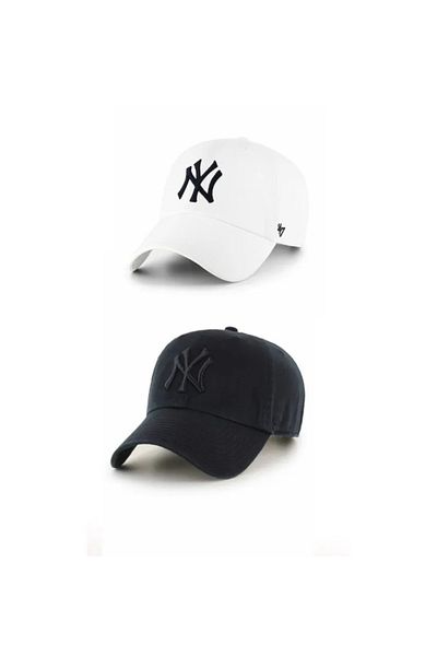 w white stars sports & wear Unisex Sports Ny Hat - Set of 2, Velcro Back, Adjustable Features