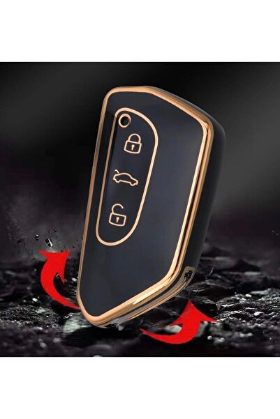 AYZ GARAGE حافظة مفاتيح سوداء مصنوعة من مادة TPU من فولكس فاجن سيات سكودا (حافظة جديدة)