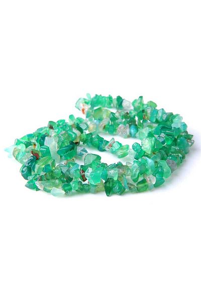 platin hediyelik Broken Green Agate String Natural Stone (1 piece)