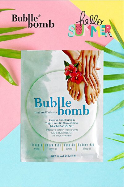 BUBBLEBOMB Ayak Bakım Patiği Ayak Maskesi Ayak Ve Tırnaklar Için Yoğun Keratin Nemlendirici Bakım Patiği Seti