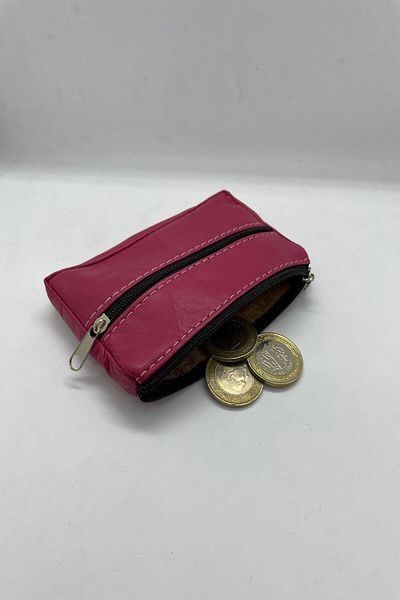 MENİSE Fuchsia Genuine Leather Coin